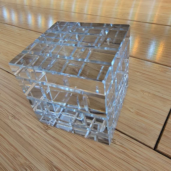 Vintage Tiffany & Co. Glass Crystal Cube Paperweight